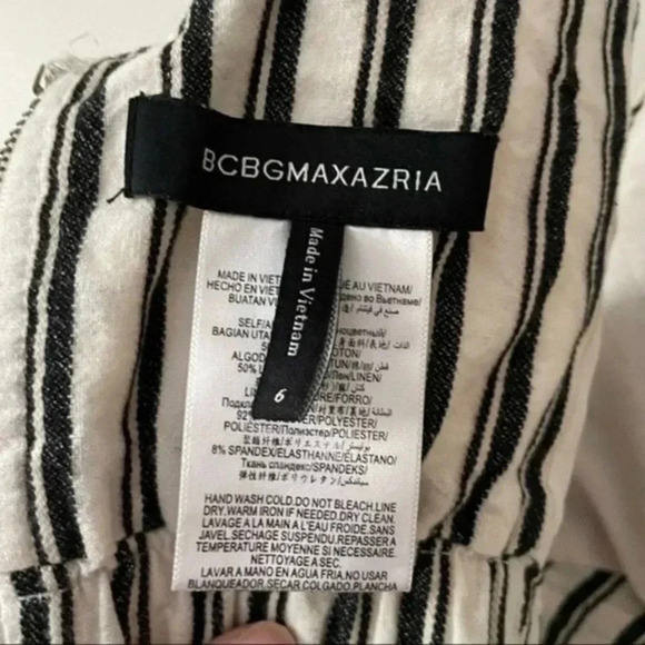 BCBGmaxazria striped linen blend crop top 6 - Picture 9 of 9